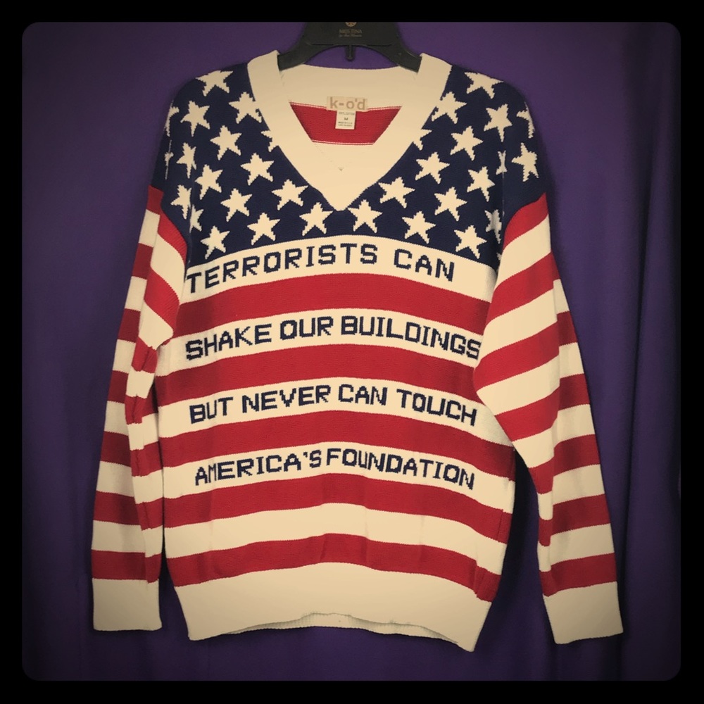 K-o'd American Flag Style Sweater - Medium